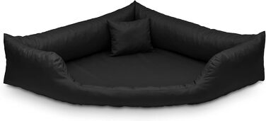 Ортопедичне собаче ліжко Juelle Eckbett з ортопедичним матрацом для великих собак, знімний чохол, Dakota M-XXL (130x95 см, чорний)