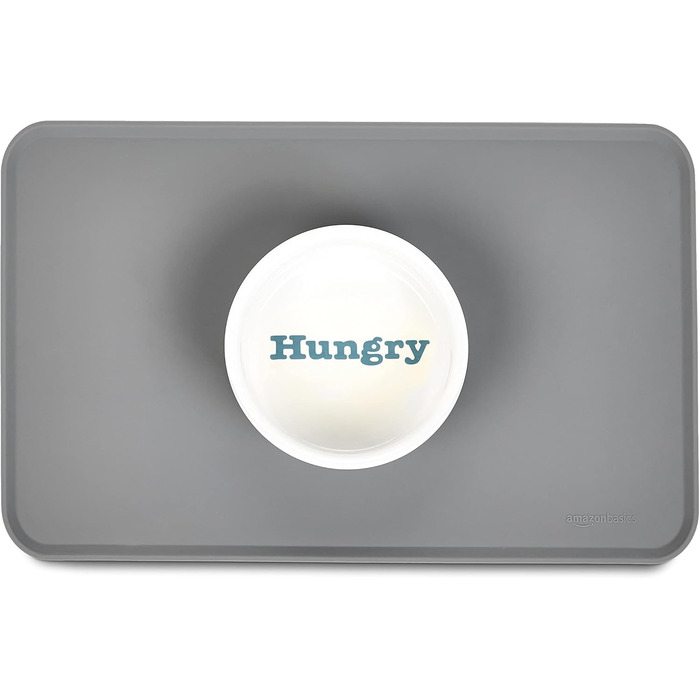 Підкладки під годівницю для тварин Amazon Basics, силіконові, 47 x 29 см, сірі (2 шт.)