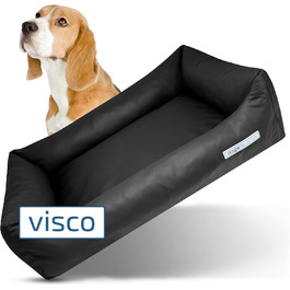 Ліжко для собак з віскоеластичним матрацом - зручне собаче ліжечко - якісне собаче ліжко - ліжко для собак, що береже суглоби - міцна собача підстилка - чорного кольору - розмір L - 115 x 85 см