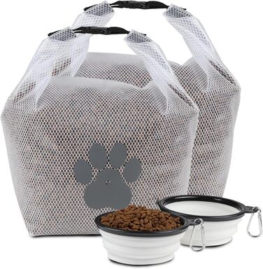 Сумка для зберігання корму для тварин, 2 шт., складна, BPA-free, харчова, прозора - для подорожей, кемпінгу, перевезення корму