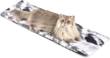 Кішка ліжко на підвіконня Petace для котів, самонагріваюче, 90x28 см, сіре, знімний м'який чохол