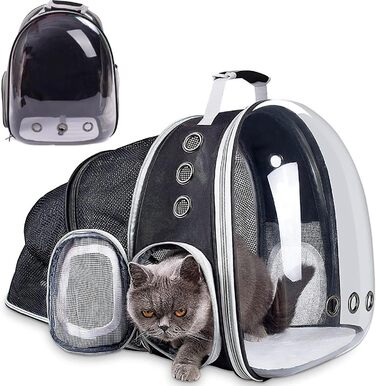 Транспортна сумка для собак та котів JUMI - переноска для котів та собак, рюкзак для тварин, аксесуари для котів, дорожня сумка, регульований ремінь, вентиляційні решітки (сірий, з складками)