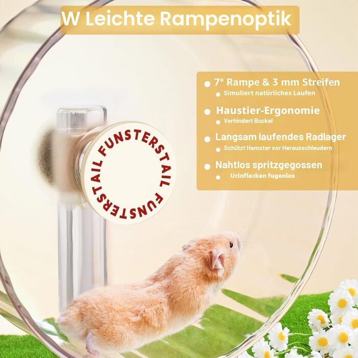 Бігове колесо для гризунів Hamsterrad 30 см, магнітне, бежеве (персикове), тихе, 22 см