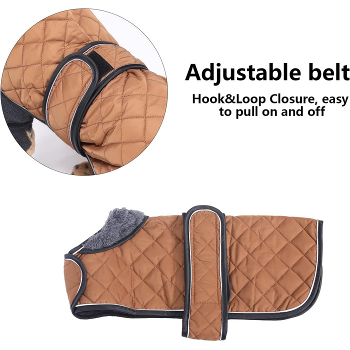 MOREZI Теплий зимовий одяг для собак - водонепроникний пуловер для такс з вовняною підкладкою та регульованими ременями, теплий зимовий одяг для маленьких собак на вулицю, зелений, S (довжина спини: 36-38 см), зелений (M (довжина спини: 42-45 см), коричне