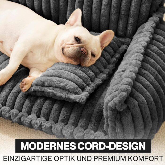 Софа для собак Chaffar | Ортопедичний лежак для собак | Сучасний стиль | Кольорова гама: вугільний | Розмір L (100 см)