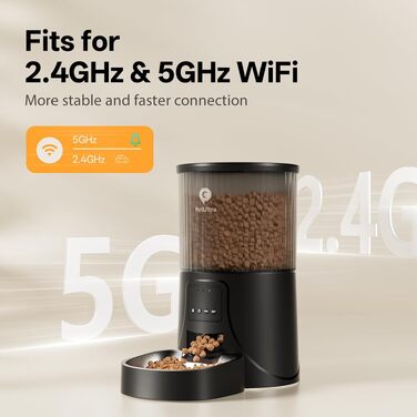 Автоматична годівниця для котів та малих собак PETULTRA з Wi-Fi 5GHz, керування через додаток, чаша з нержавіючої сталі