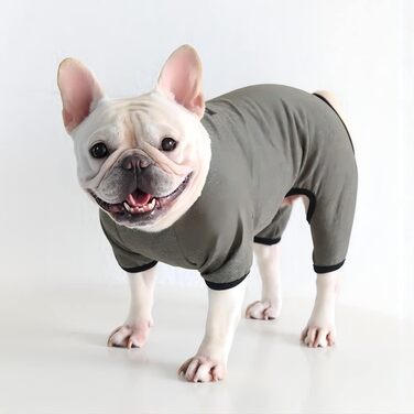 Піжама-комбінезон для собак: теплий та м'який, для Французького бульдога, цуценят, маленьких та середніх собак (темно-зелений, X-Large)