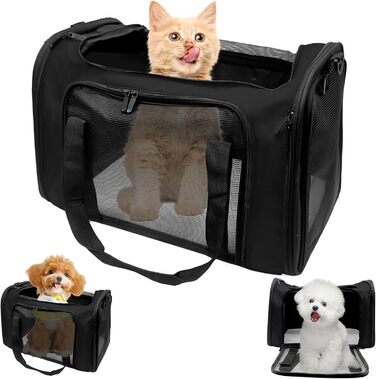Транспортна сумка для кота та собаки 51x33x33 см. Складана переноска для тварин до 7,5 кг. Підходить для котів, собак, цуценят, маленьких та середніх порід. Ідеальна для подорожей на авто.