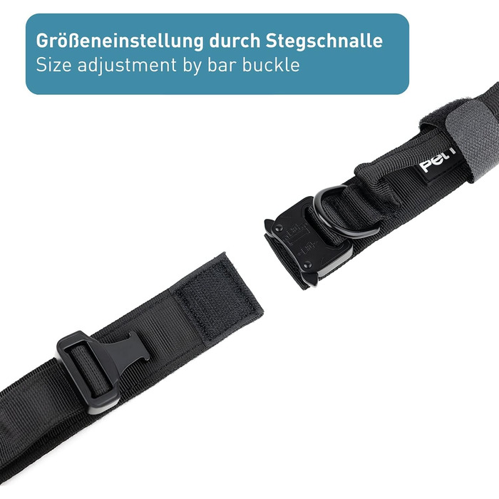 Нашийник для собак PetTec з неопрену та нейлону з ручкою, м'який, регульований, водонепроникний, комплект з повідком (S-XL, чорний)