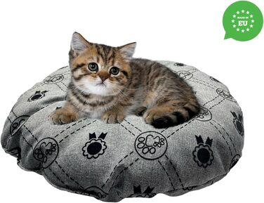 М'який лежак для собак та котів, круглий, діаметр 60 см, коричневий колір. Лежанка для собак, котячий лежак, килимок для котів, матрац для собак або котів. Можливість прання. Ідеально підходить для переносних кліток або лежанок для тварин. Діаметр 60 см (