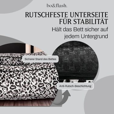 bo&flash Hundebett Boise 'Claudelle' - зручне ліжко для собак, розмір L - ліжко-софа для маленьких та великих собак, дизайн з можливістю прання, захищає суглоби, з антиковзким покриттям, Claudelle