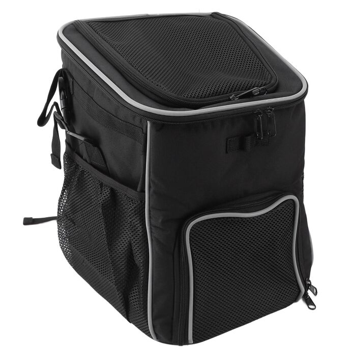 Рюкзак-переноска для тварин, кошик на велосипед для собак, водонепроникний рюкзак-переноска, дихаючий, знімний рюкзак-переноска для собак, подорожі на відкритому повітрі (чорний)