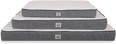 Ортопедичне ліжко для собак середніх порід, вологостійке, з ультрам'якою піною, знімний, пральний чохол та антиковзаюча підкладка, білий та сірий, розмір Medium (31.4'L x 23.6'W x 3.1'Th)