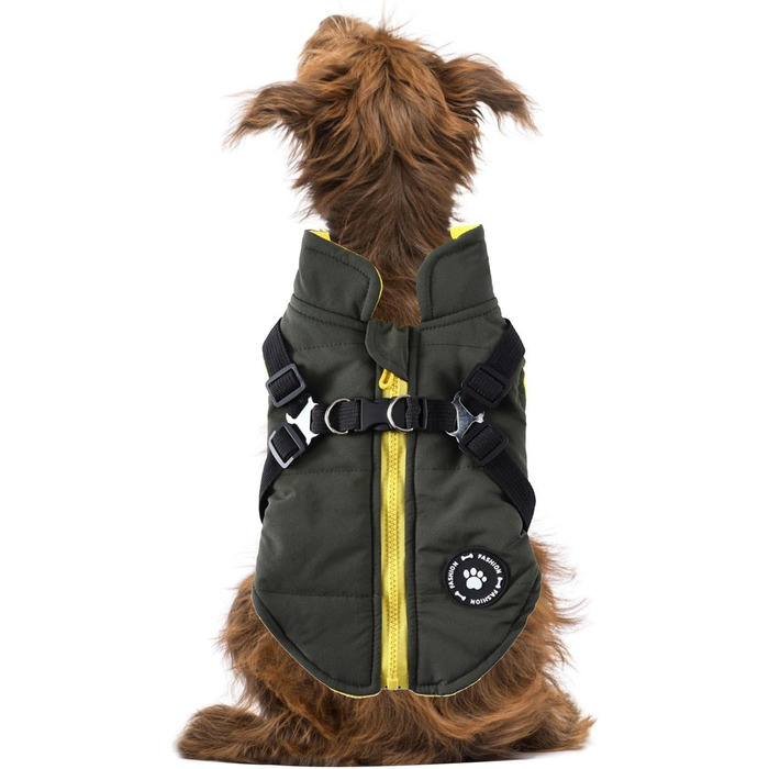 Зручна та водонепроникна куртка для собак, двостороння, вітрозахисна, зелена, XS