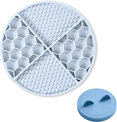 Килимок для лизання домашніх тварин з присосками та кришкою від банку для собак та котів, харчовий силікон, повільне годування, іграшка-головоломка, килимок для ласощів для собак з антиковзким покриттям для тривоги та нудьги (небесно-блакитний)