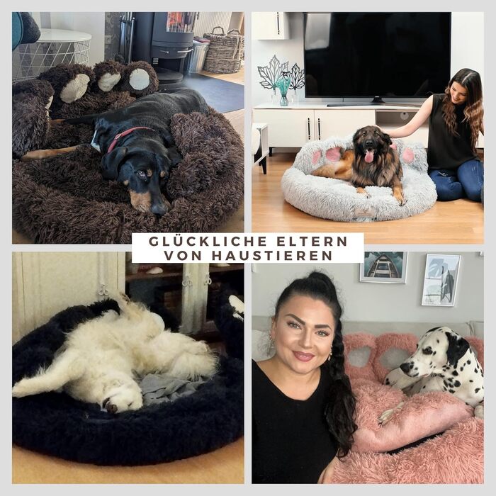 Кругле лежанка для собак Pfoten&nasen® Bärenpfote, S - 65 см, коричнева, плюшеве, миється