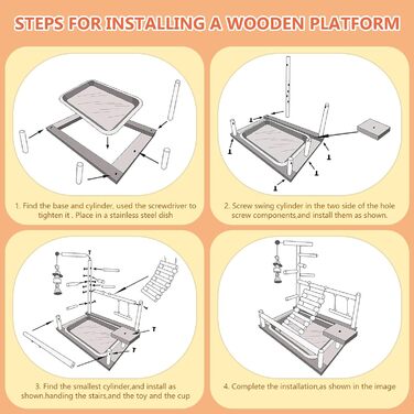 Стійка-ігровий майданчик для птахів Parrot Playstand - ідеально для папуг, хвилястих попугаїв, канарів та інших птахів