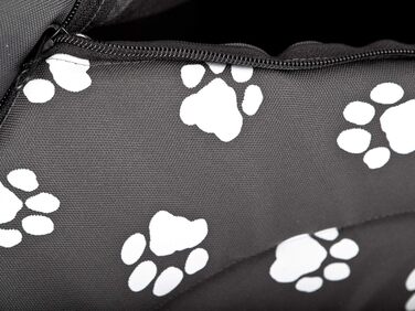 Будка для собак, лежанка для собак, хатинка для котів, мітка M - 44x38 см сіра з лапами, лежанка для собак, хатинка для котів, мітка M - 44x38x45 см сіра з лапами