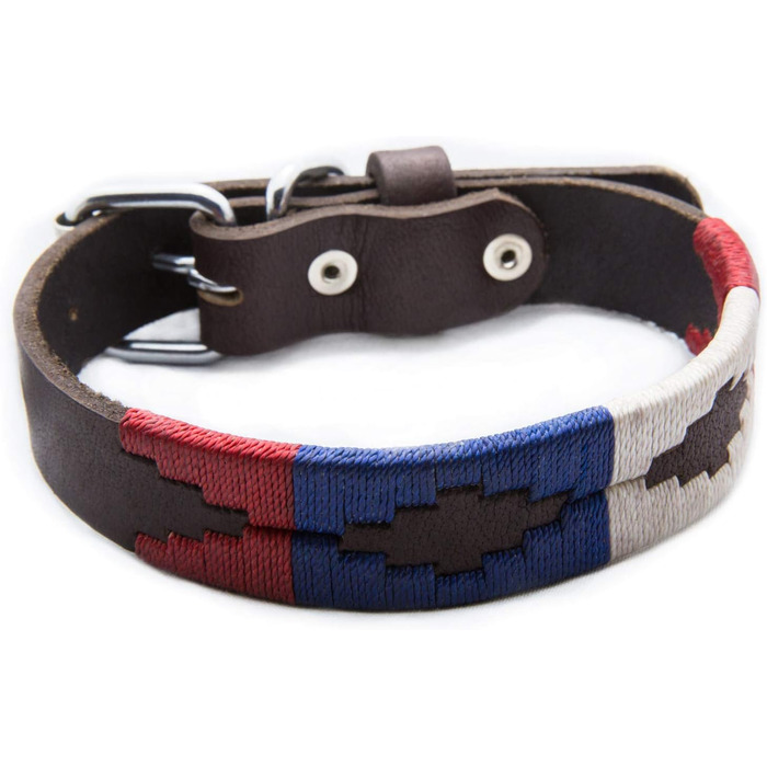 Шкіряний нашийник для собак Gaucho Goods The Patriot, розмір L, м'яка натуральна шкіра