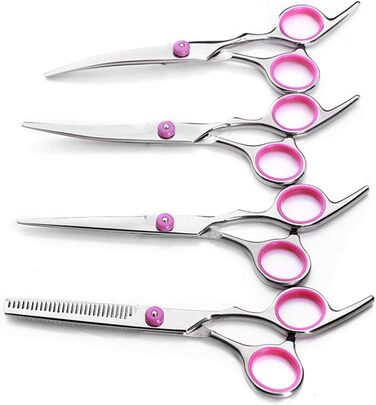 Набір професійних ножиць для грумінгу домашніх тварин 6.0 дюймів (5 шт.) з нержавіючої сталі, для стрижки та витончення шерсті, для салонів та грумерів