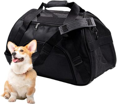 Транспортна переноска для тварин | Складна переноска з вентиляцією | Для котів, цуценят, маленьких та середніх порід. Підходить для подорожей, прогулянок та авіаперельотів