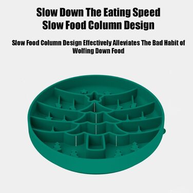 Миска для собак Slow Feeder з присосками, силіконовий килимок протиковзкий, запобігає ковтання, корисна, нетоксична (Зелений)