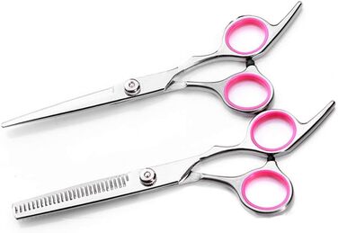 Професійний набір для грумінгу домашніх тварин 6.0 дюймів, витончена випрямна висічна ножиця з нержавіючої сталі для собак, для салонів краси та грумінгу