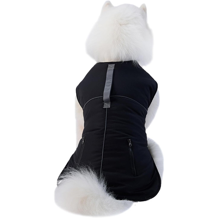 Зимовий теплий одяг для собак: куртка з коміром-стійкою, тепла ізольована верхня частина з м'яким флісом, костюм для цуценят з вітронепроникним дизайном, одяг для собак маленьких та середніх розмірів для прогулянок у холодну погоду