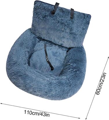 Автокрісло для собак, автоліжко для собак - знімний м'який пухнастий лежак для собак, автоліжко для собак, миється, з повідком та ременем, підходить для авто/вантажівки/SUV/пікапа, темно-сірий L