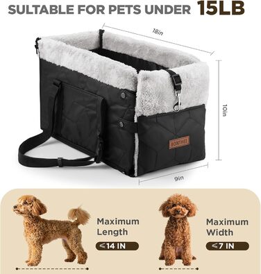 Автокрісло для собак з PU-шкіри, Рожеве (Чорне PU-шкіра)