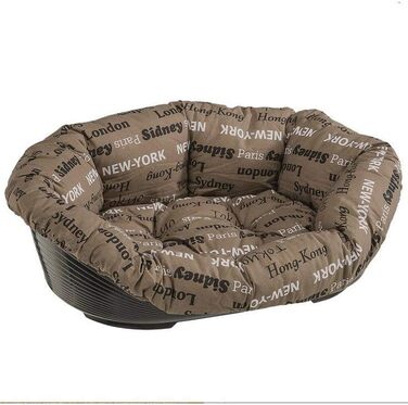 Квіткова лежанка для собак та котів Ferplast SOFA' 6 з м'яким подушком, коричнева, 73 x 55 x 27 см