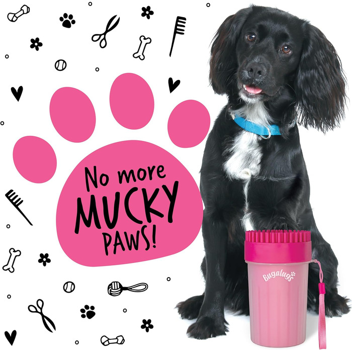Очисник лап для собак Bugalugs: портативний душ для лап для собак та котів (середній)