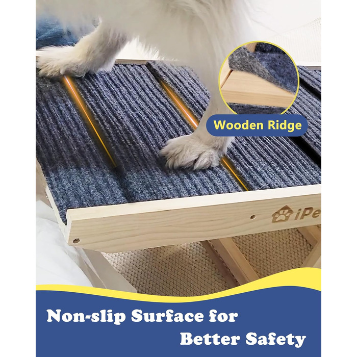 Рампа для собак та котів Hunderampe - складана, регульована, до 90 кг, 30-60 см