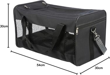 Траспортна сумка для собак TRIXIE Ryan – 26 × 27 × 47 см – до 6 кг – з верхнім відкриванням, знімний плечовий ремінь та коротка шлейка – зовнішня кишеня – знімна підкладка – 28841 (L 54 x B 30 x H 30 cm)