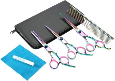 Набір ножиць для собак Sonew 6 шт. з нержавіючої сталі, кольоровий, для стрижки та грумінгу