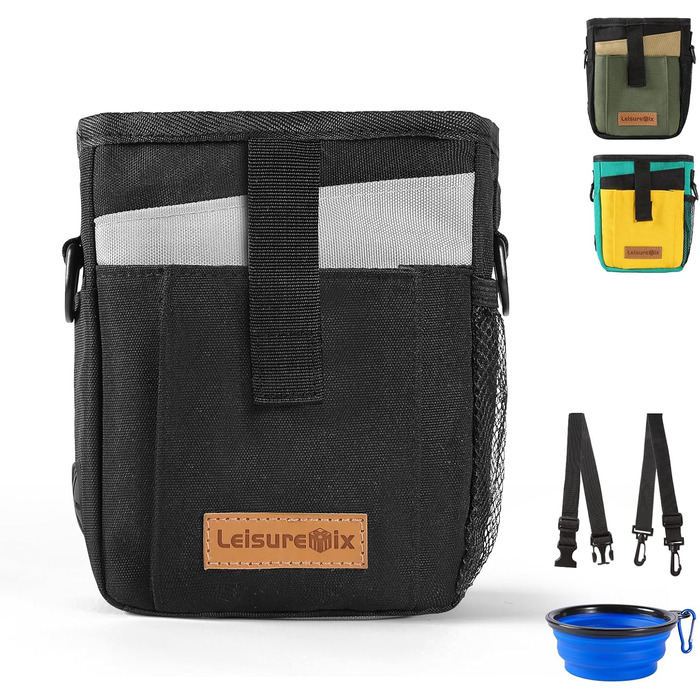 Сумка для ласощів для собак Leckerlitasche, поясна сумка для прогулянок, водонепроникна, чорно-зелена (чорна)