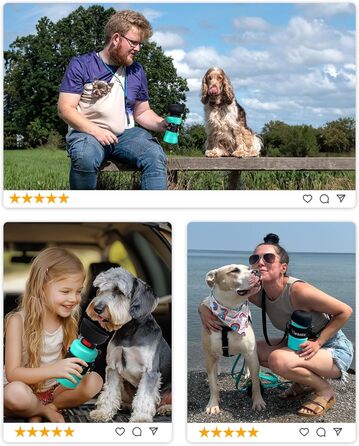 Складана пляшка для води для собак Lesotc 800 мл, вишнево-блакитна, для прогулянок, подорожей та кемпінгу