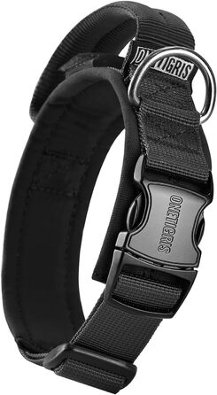 Нашийник для собак OneTigri з металевою застібкою (S, Чорний)