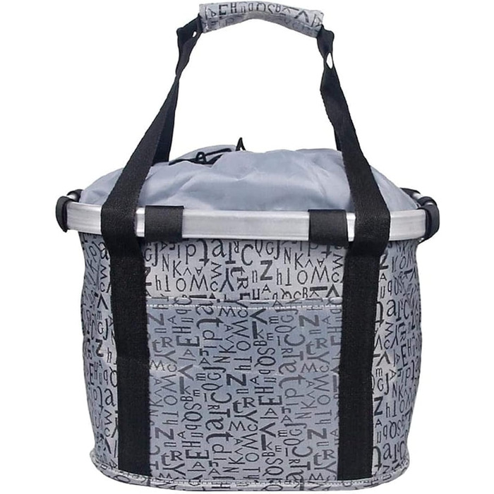 Знімний велосипедний кошик для тварин - складана передня сумка - переносний візок для котів та собак (сірі літери)