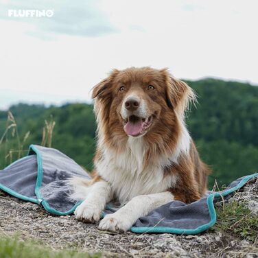 FLUFFINO® Двостороння ковдра для собак, м'яка та міцна, 150x100 см, сіра, прати при 40°C – плед для великих і малих собак, покривало на диван