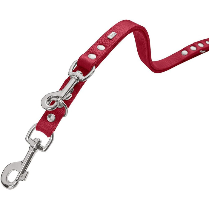 HUNTER Рулетка для собак Grenada, червона, з натуральної шкіри, 13/200, 1,3 см, 200 см, ручна робота, Німеччина, для тренувань та повсякденного використання