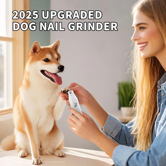 Електричний точило для собачих кігтів, тихий точило для цуценят, ергономічний інструмент для догляду за кігтями домашніх тварин, з 2 рівнями швидкості для великих, середніх та маленьких собак