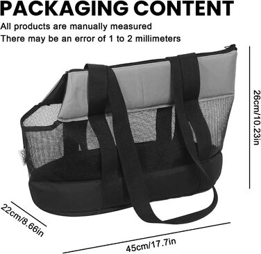 Транспортна сумка для котів та собак до 5 кг: дихаюча переноска з пряжкою, портативна сумка для маленьких тварин, чорна