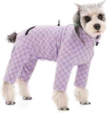 Теплий зимовий одяг для собак: флісовий теплий костюм, піжама, оверсайз, роллю, для маленьких та середніх собак, колір фіолетовий, розмір L