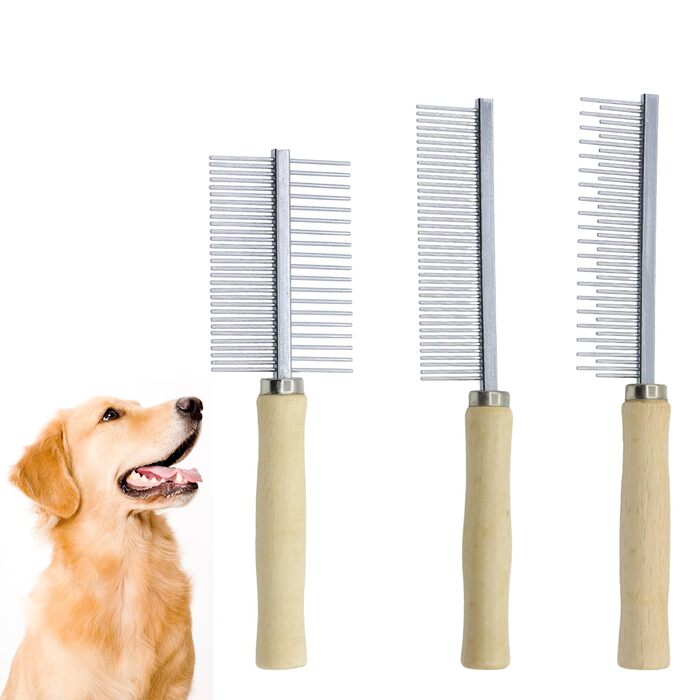 Набір гребінців для грумінгу тварин: гребінці для собак та котів з нержавіючої сталі, для видалення підшерстка