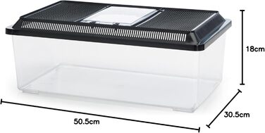 Контейнер для тварин Fauna-Box Low чорний 50,5x30,5x18 см, 18 л