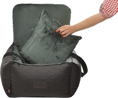 Автокрісло для собак та котів Bella Schwarz, чорне, з штучної шкіри, 55x55 см, універсальне, миється