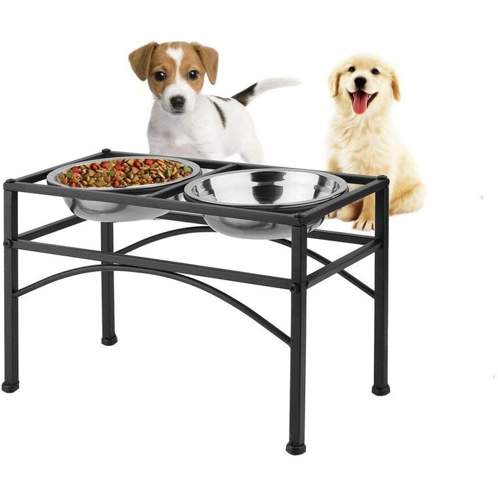 Набір для годування собак Meisax: годівниця та миска для води з нержавіючої сталі, стабільна та неслизька, Doggy Bar (M)