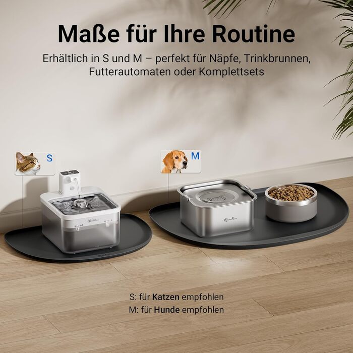 Підкладка під миску для котів DownyPaws, силіконова, чорна, 45 x 32 см. Захист від розливання, легко миється.