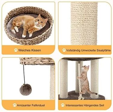 Дерево-кігтеточка для котів FANTASK з ліжками, будиночком та активностями